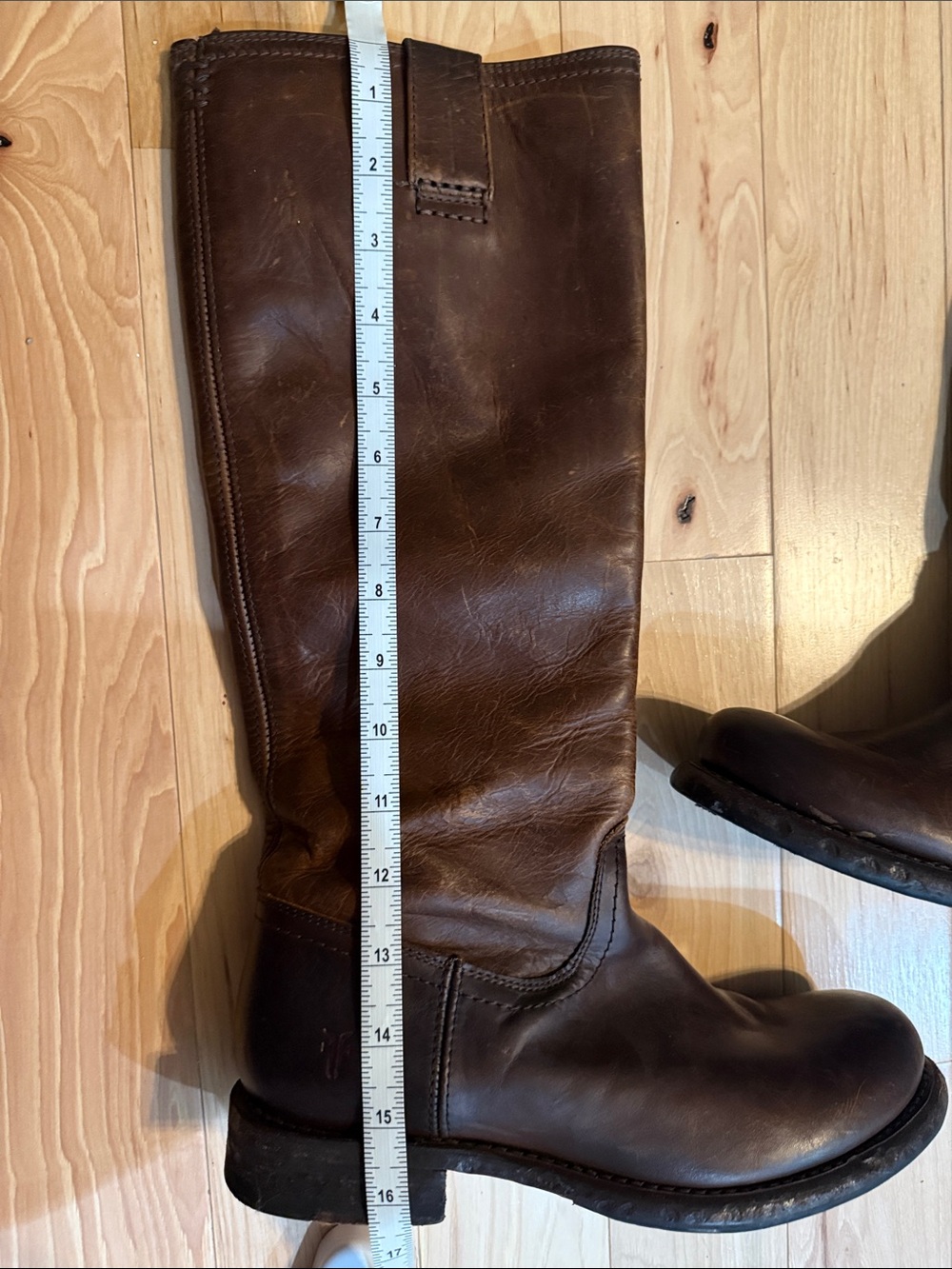 Women’s Frye Brown Leather Tall Riding Boots Size 8 3476414 - Picture 6 of 8